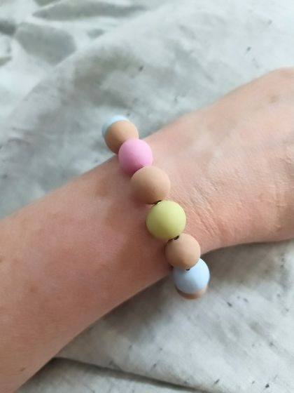Polymer clay bracelet - Bubblegum